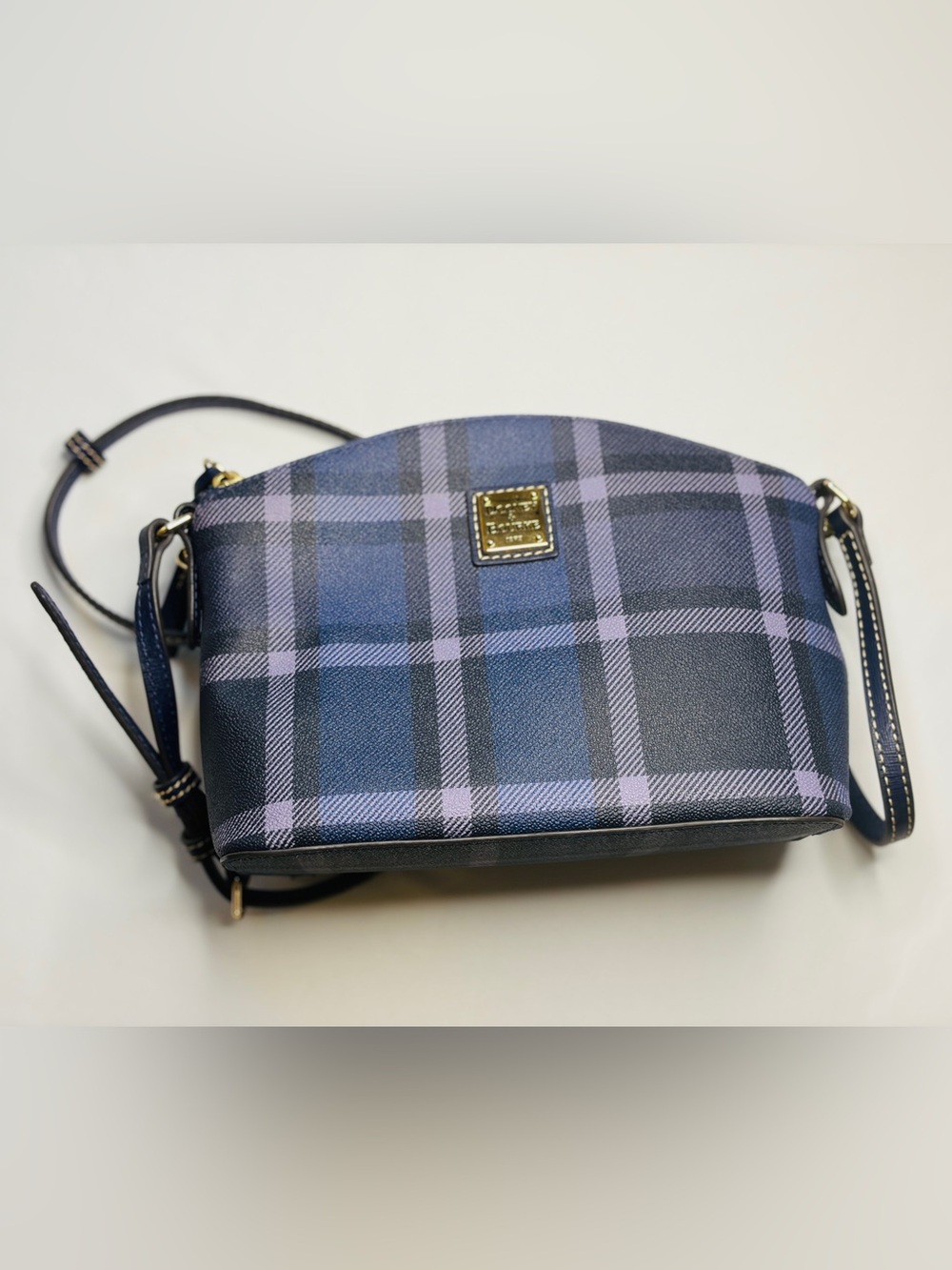 ✨ Dooney & Bourke Suki Crossbody - Navy & Lavender Tartan Plaid ✨